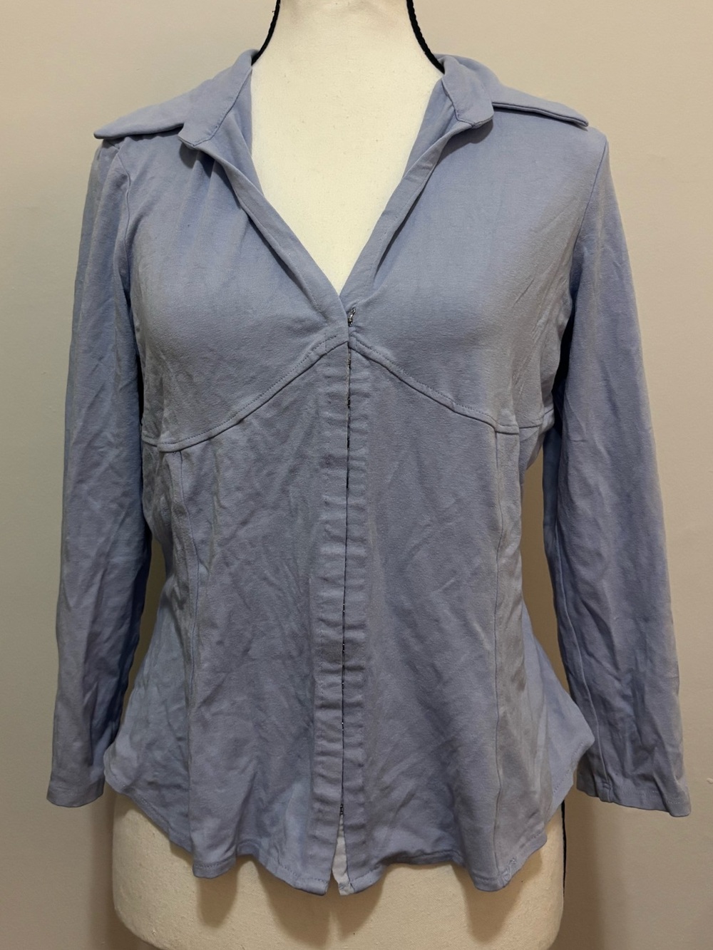 peplum vintage blue top